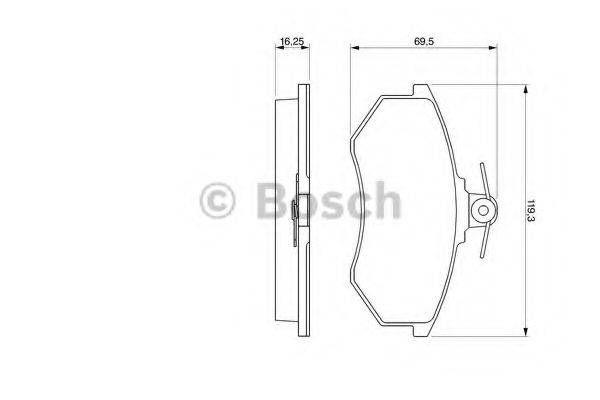 BOSCH 0986466698 Комплект гальмівних колодок, дискове гальмо