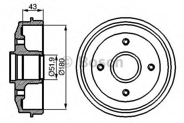 BOSCH 0986477020 Гальмівний барабан