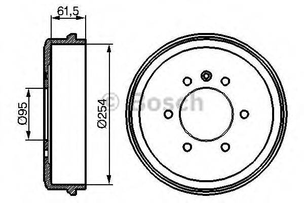 BOSCH 0986477145 Гальмівний барабан