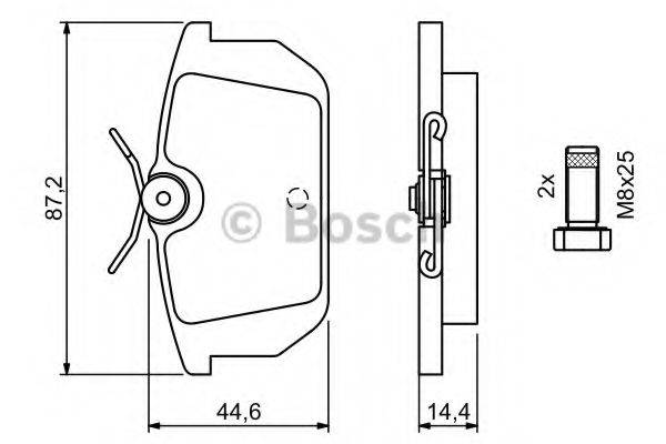 BOSCH 0986491030 Комплект гальмівних колодок, дискове гальмо