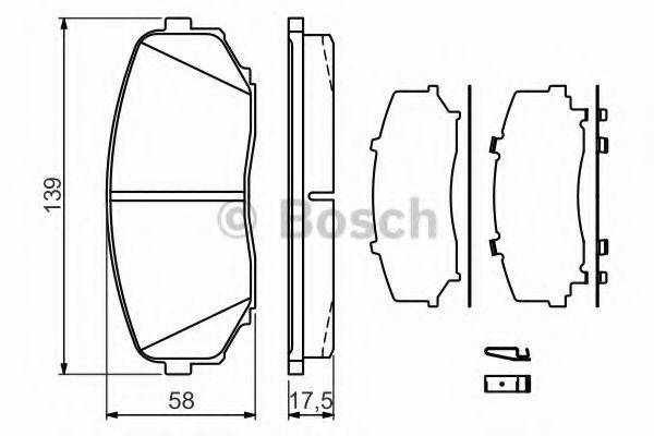 BOSCH 0986494375 Комплект гальмівних колодок, дискове гальмо