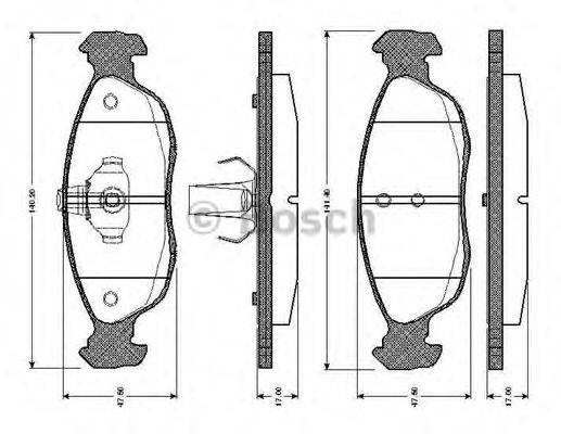 BOSCH 0986TB2026 Комплект гальмівних колодок, дискове гальмо