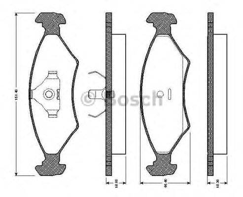 BOSCH 0986TB2067 Комплект гальмівних колодок, дискове гальмо