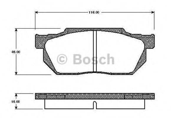 BOSCH 0986TB2102 Комплект гальмівних колодок, дискове гальмо