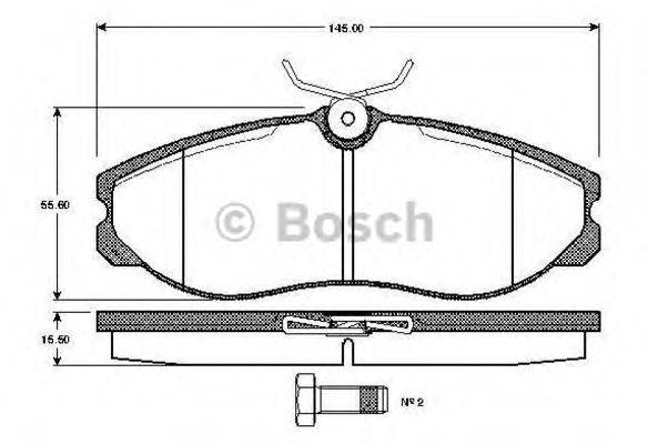 BOSCH 0986TB2252 Комплект гальмівних колодок, дискове гальмо