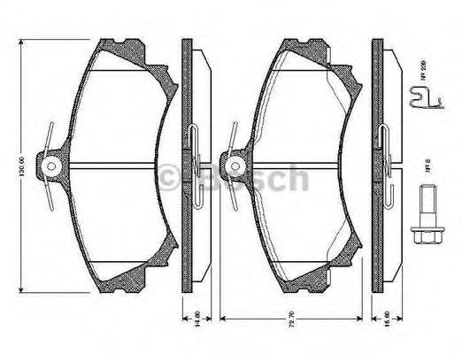 BOSCH 0986TB2288 Комплект гальмівних колодок, дискове гальмо