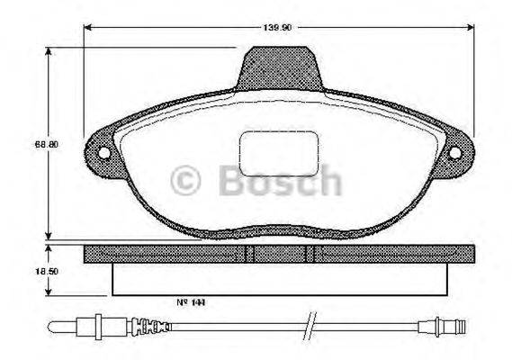 BOSCH 0986TB2295 Комплект гальмівних колодок, дискове гальмо