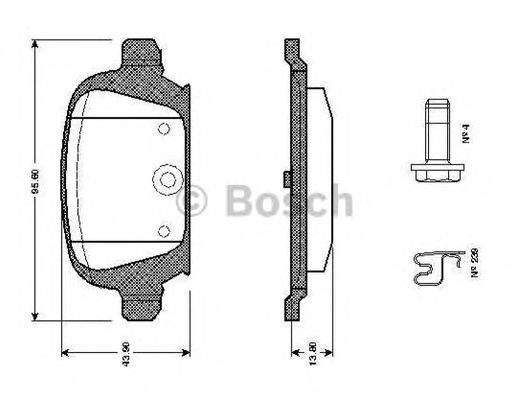 BOSCH 0986TB2404 Комплект гальмівних колодок, дискове гальмо