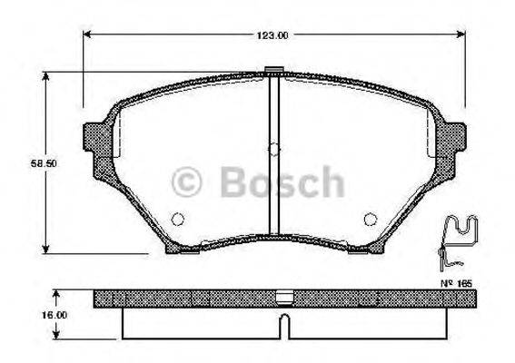 BOSCH 0986TB2412 Комплект гальмівних колодок, дискове гальмо