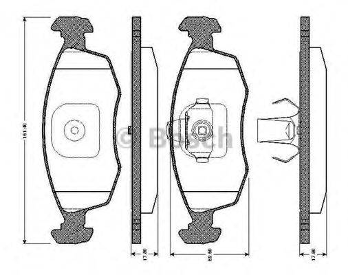 BOSCH 0986TB2539 Комплект гальмівних колодок, дискове гальмо