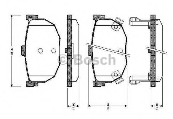 BOSCH 0986TB2618 Комплект гальмівних колодок, дискове гальмо