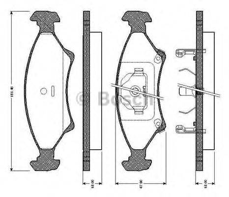 BOSCH 0986TB2716 Комплект гальмівних колодок, дискове гальмо