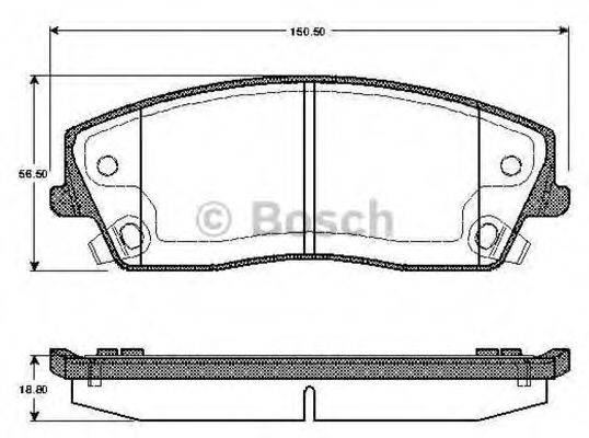 BOSCH 0986TB2886 Комплект гальмівних колодок, дискове гальмо