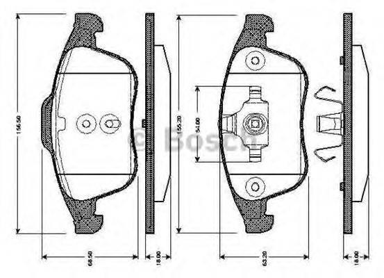 BOSCH 0986TB3065 Комплект гальмівних колодок, дискове гальмо