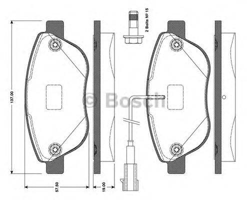 BOSCH 0986TB3079 Комплект гальмівних колодок, дискове гальмо