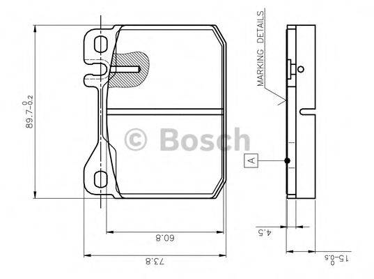 BOSCH 0986TB2001 Комплект гальмівних колодок, дискове гальмо