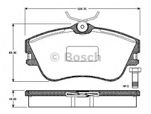 BOSCH 0986TB2027 Комплект гальмівних колодок, дискове гальмо