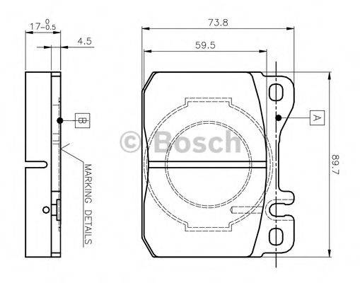 BOSCH 0986TB2051 Комплект гальмівних колодок, дискове гальмо