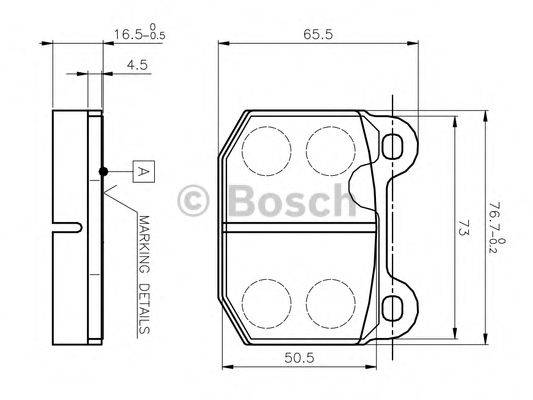 BOSCH 0986TB2052 Комплект гальмівних колодок, дискове гальмо