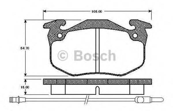 BOSCH 0986TB2077 Комплект гальмівних колодок, дискове гальмо