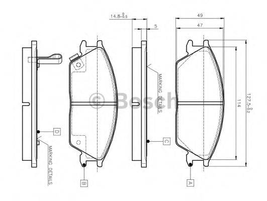 BOSCH 0986TB2115 Комплект гальмівних колодок, дискове гальмо