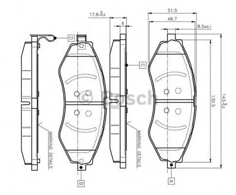 BOSCH 0986TB2319 Комплект гальмівних колодок, дискове гальмо