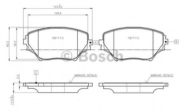 BOSCH 0986TB2390 Комплект гальмівних колодок, дискове гальмо