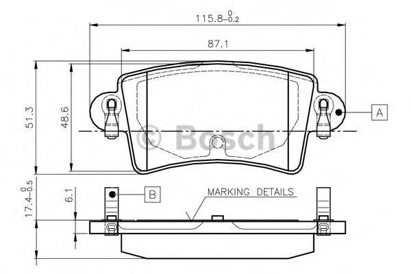 BOSCH 0986TB2401 Комплект гальмівних колодок, дискове гальмо