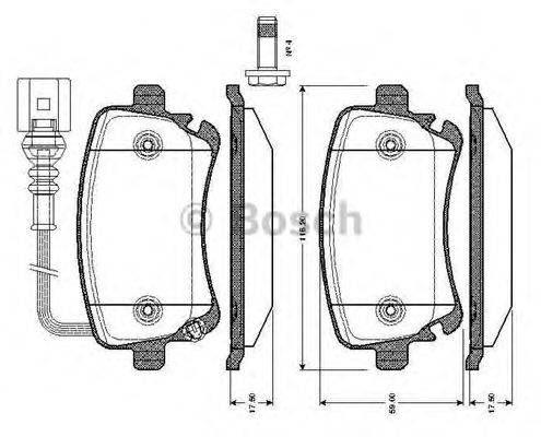 BOSCH 0986TB2426 Комплект гальмівних колодок, дискове гальмо