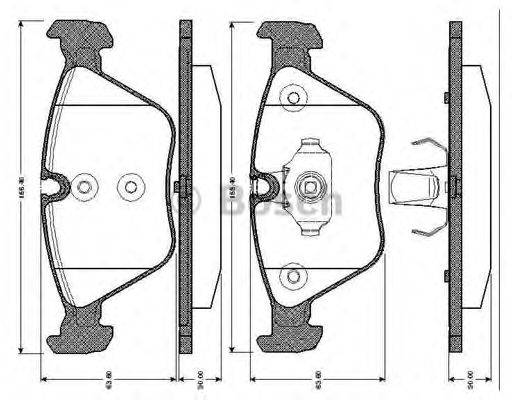 BOSCH 0986TB2435 Комплект гальмівних колодок, дискове гальмо