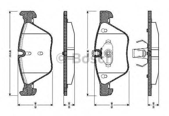 BOSCH 0986TB2466 Комплект гальмівних колодок, дискове гальмо