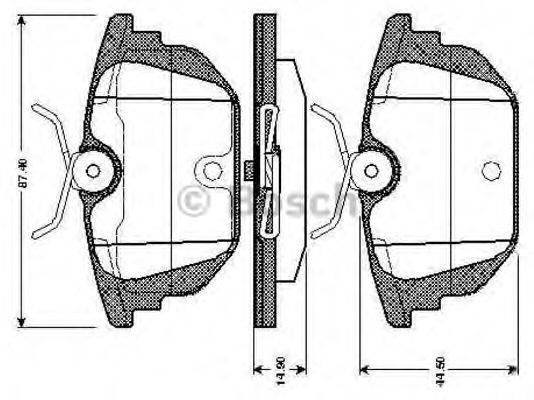 BOSCH 0986TB2780 Комплект гальмівних колодок, дискове гальмо