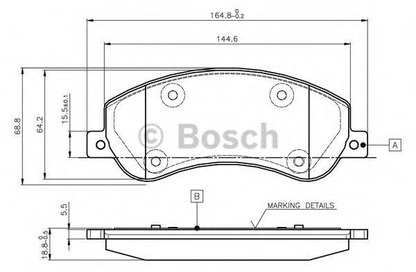 BOSCH 0986TB2951 Комплект гальмівних колодок, дискове гальмо