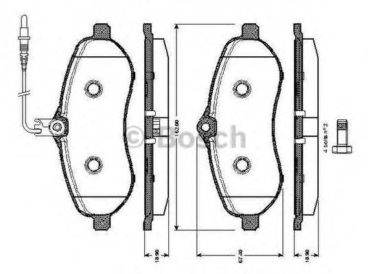 BOSCH 0986TB3037 Комплект гальмівних колодок, дискове гальмо