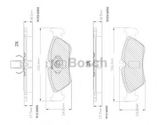 BOSCH F03A150010 Комплект гальмівних колодок, дискове гальмо