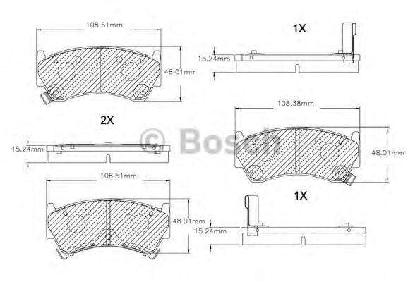 BOSCH F03B150037 Комплект гальмівних колодок, дискове гальмо