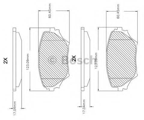 BOSCH F03B150084 Комплект гальмівних колодок, дискове гальмо