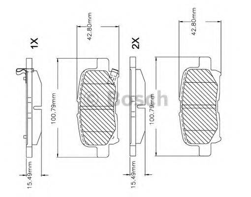 BOSCH F03B150085 Комплект гальмівних колодок, дискове гальмо