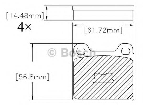 BOSCH F03B150206 Комплект гальмівних колодок, дискове гальмо