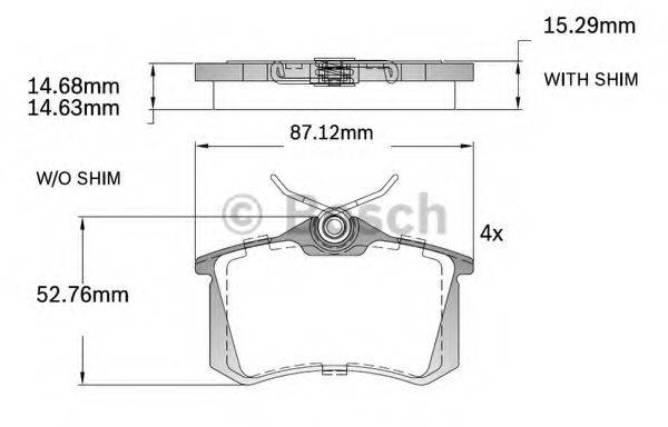 BOSCH F03B150217 Комплект гальмівних колодок, дискове гальмо