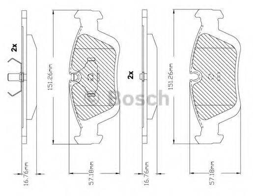 BOSCH F03B150243 Комплект гальмівних колодок, дискове гальмо