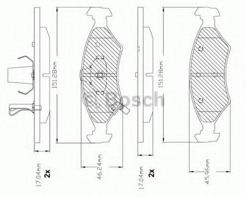 BOSCH F03B150283 Комплект гальмівних колодок, дискове гальмо