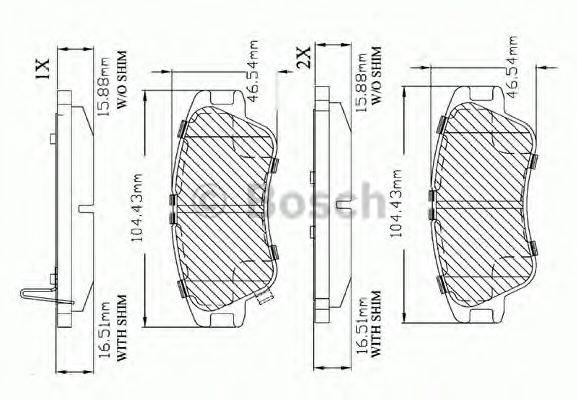 BOSCH F03B150371 Комплект гальмівних колодок, дискове гальмо