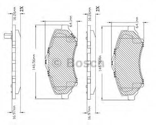 BOSCH F03B150402 Комплект гальмівних колодок, дискове гальмо