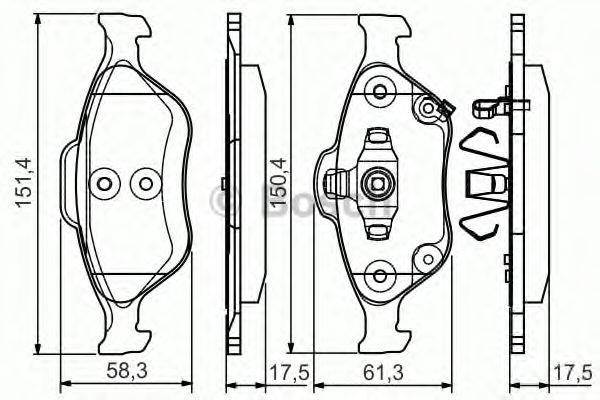 BOSCH 0986495093 Комплект гальмівних колодок, дискове гальмо