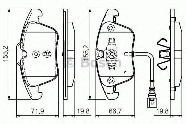 BOSCH 0986TB3154 Комплект гальмівних колодок, дискове гальмо