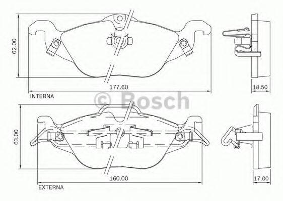 BOSCH 0986BB0713 Комплект гальмівних колодок, дискове гальмо