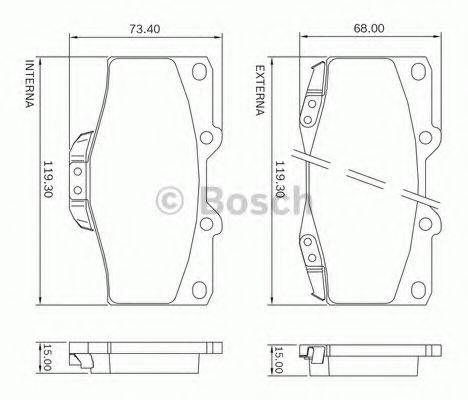 BOSCH 0986BB0732 Комплект гальмівних колодок, дискове гальмо