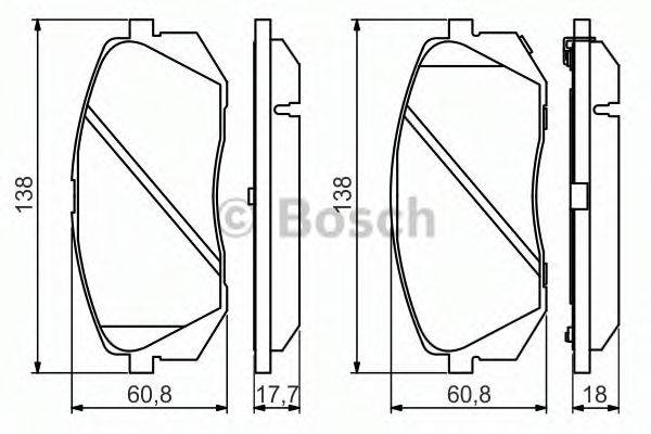 BOSCH 0986494559 Комплект гальмівних колодок, дискове гальмо