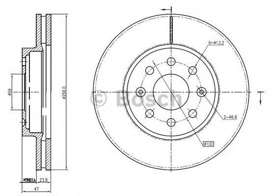 BOSCH 0986BB4341 гальмівний диск